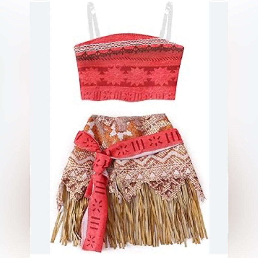 DISNEY 🌸 MOANA 🌸 2PC TOP AND SKIRT COSTUME SIZE 4-6X 🌟NWOT🌟
